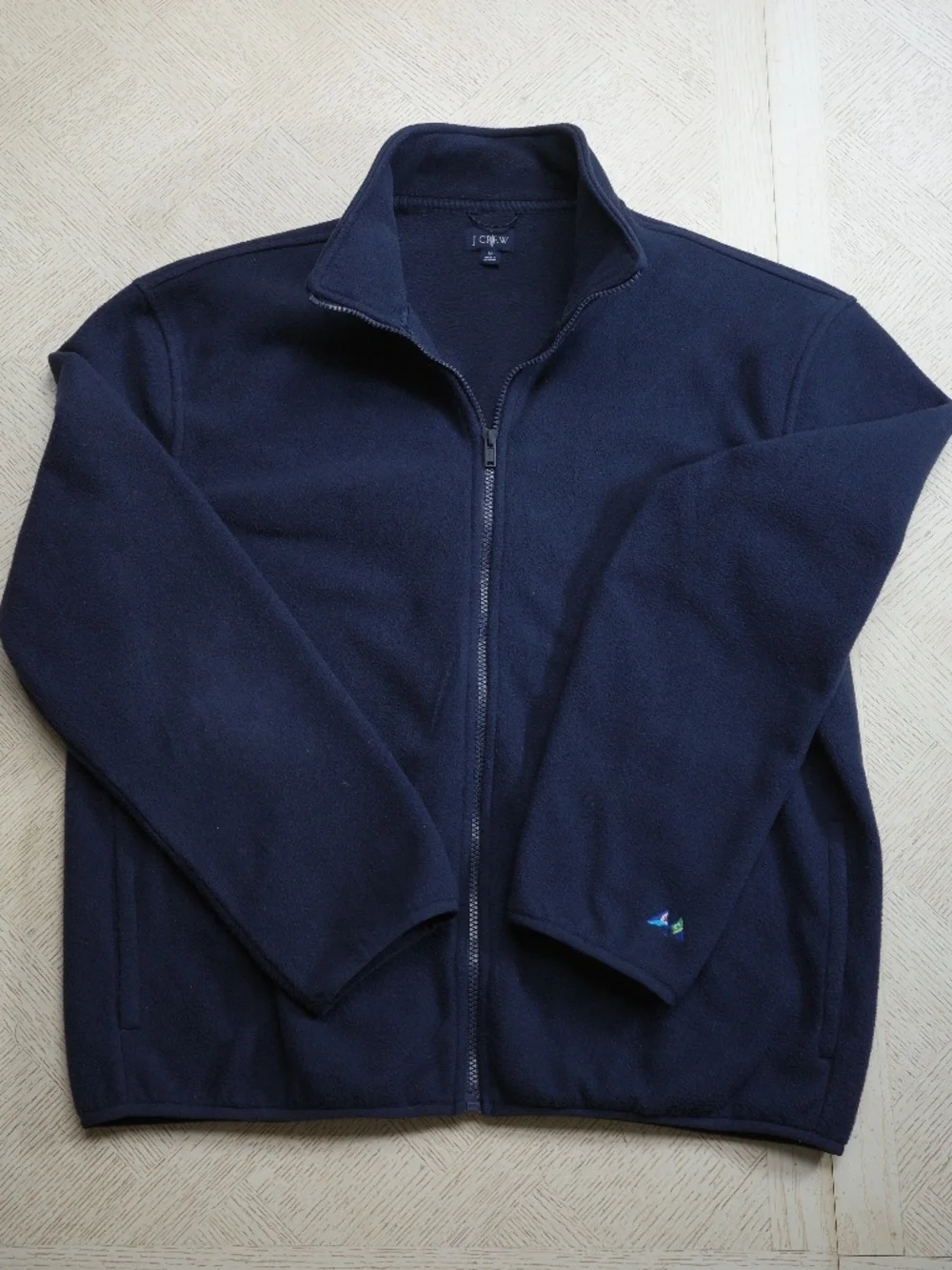 J.Crew Men's Navy Fleece Jacket (M)